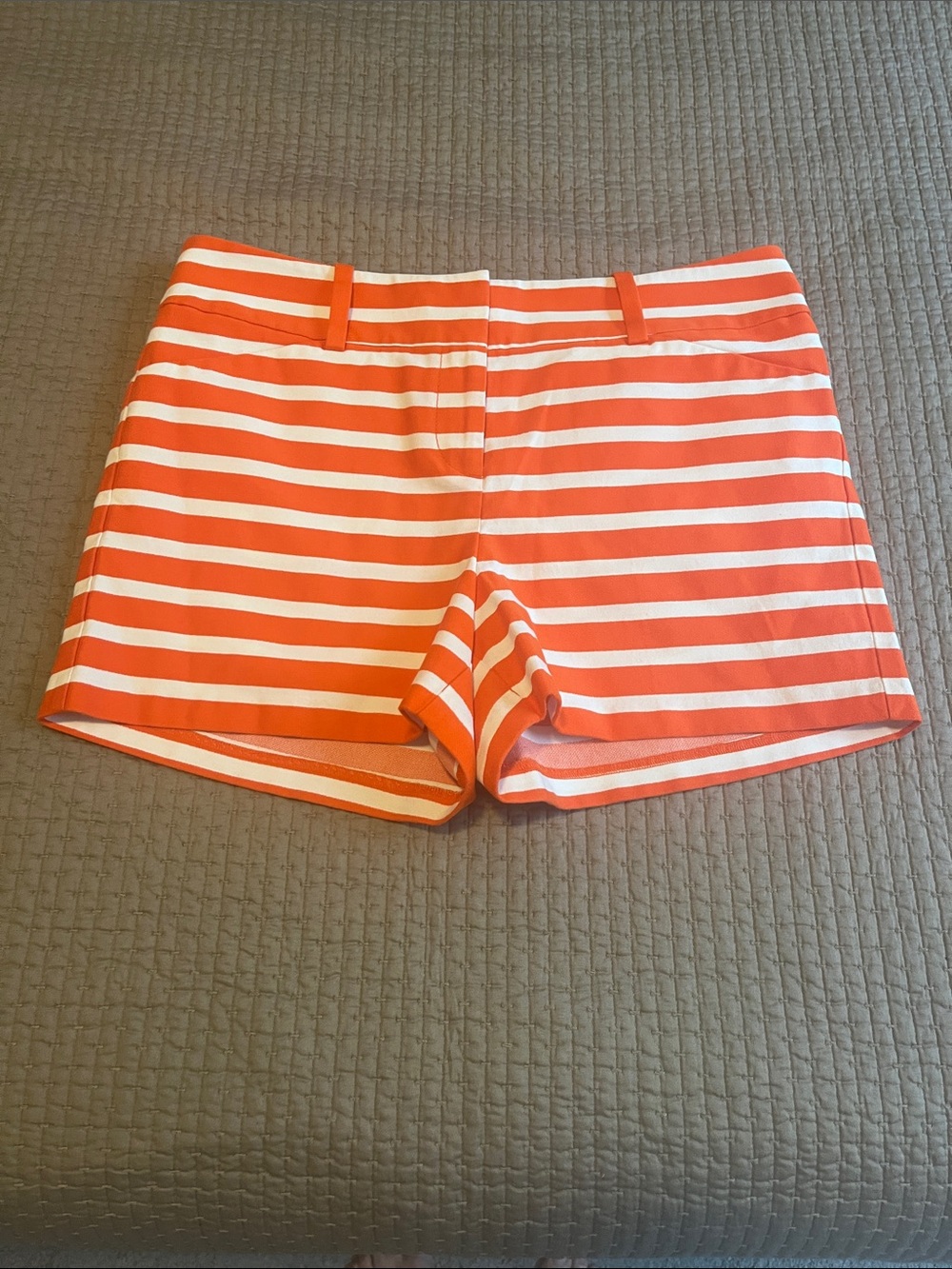 Ann Taylor Striped Orange and White Women's Shorts